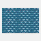 Feuille De Papier Cadeau Octopus Santa Hat Animal Monogramme Noël (Devant 3)