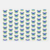 Feuille De Papier Cadeau Oeil de paon arc-en-ciel (Devant 3)