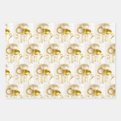 Feuille De Papier Cadeau Oeuf de Pâques d'or (Devant)