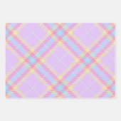Feuille De Papier Cadeau Oeuf de Pâques Pastel Plaid  (Devant)