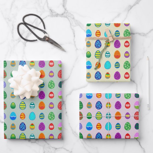 Feuille De Papier Cadeau Œufs de Pâques (Recto)