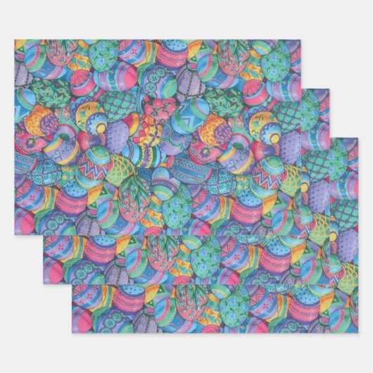 Feuille De Papier Cadeau Oeufs de Pâques (Lot)