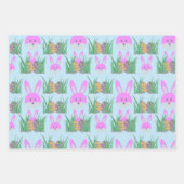 Feuille De Papier Cadeau OEufs de pâques de lapin amusant (Devant 3)