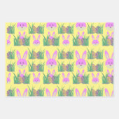 Feuille De Papier Cadeau OEufs de pâques de lapin amusant (Devant 2)