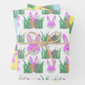 Feuille De Papier Cadeau OEufs de pâques de lapin amusant (En situation)