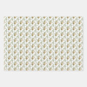 Feuille De Papier Cadeau OEufs de Pâques Floraux Blancs (Devant 3)