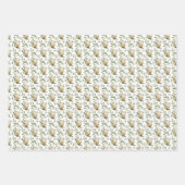 Feuille De Papier Cadeau OEufs de Pâques Floraux Blancs (Devant 2)