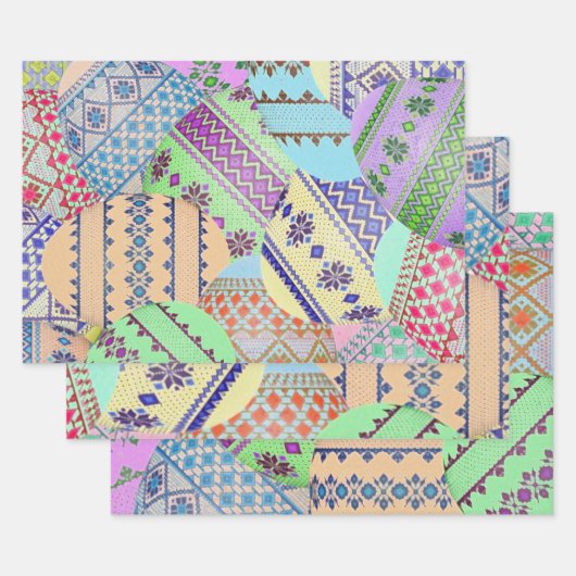 Feuille De Papier Cadeau Oeufs de Pâques ukrainiens (Pysanky) (Lot)