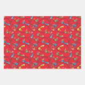 Feuille De Papier Cadeau Oeufs verts et jambon | Motif de train (Devant)