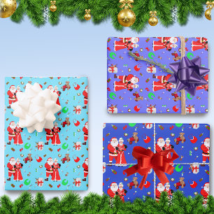 Feuille De Papier Cadeau Oh Baby Santa & Mme Claus Baby Shower
