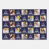 Feuille De Papier Cadeau Oh Holy Nativité Marine Gold Star (Devant)