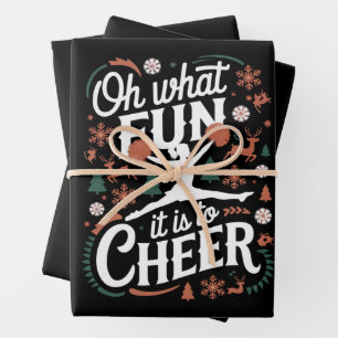 Feuille De Papier Cadeau Oh Quel Plaisir De Soutenir Noël De Cheerleading L