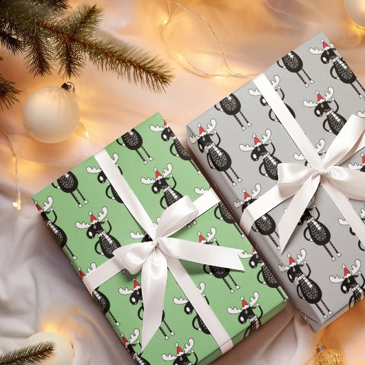 Feuille De Papier Cadeau Oie de Noël lunatique