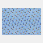 Feuille De Papier Cadeau Oiseau bleu de l'Est sur Birdbath Art original (Devant)