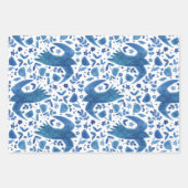 Feuille De Papier Cadeau Oiseau d'art populaire nordique (Devant 3)