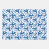 Feuille De Papier Cadeau Oiseau d'art populaire nordique (Devant)