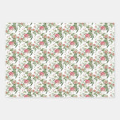 Feuille De Papier Cadeau Oiseau luxuriant, fleurs et feuillage (Devant 3)