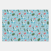 Feuille De Papier Cadeau Oiseau Oiseau Plat Bleu (Devant)