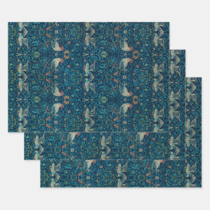 Feuille De Papier Cadeau Oiseau par William Morris, textile artistique de j