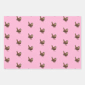 Feuille De Papier Cadeau Oiseau Wren (Troglodytes Troglodytes) Rose clair (Devant)