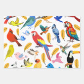 Feuille De Papier Cadeau Oiseaux colorés (Devant 2)