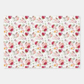 Feuille De Papier Cadeau Oiseaux et fleurs (Devant 3)