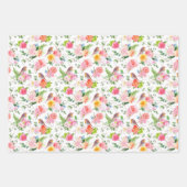 Feuille De Papier Cadeau Oiseaux et fleurs (Devant 2)