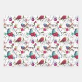 Feuille De Papier Cadeau Oiseaux et fleurs (Devant)