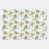 Feuille De Papier Cadeau Oiseaux et lapins Personnalisez Noël 3 (Devant 2)