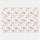 Feuille De Papier Cadeau Oiseaux mauves et baies nuptiales (Devant)