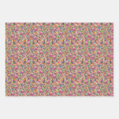 Feuille De Papier Cadeau Oiseaux tropicaux et fleurs (Devant 3)