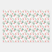 Feuille De Papier Cadeau Oiseaux tropicaux et trio Plante (Devant)