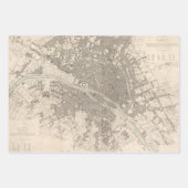 Feuille De Papier Cadeau Old Maps Londres Paris Rome Grandes Villes (Devant 2)