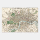 Feuille De Papier Cadeau Old Maps Londres Paris Rome Grandes Villes (Devant)