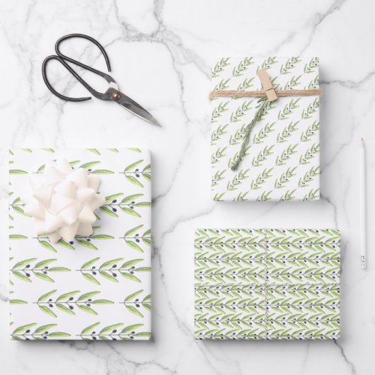 Feuille De Papier Cadeau Olive Branch Gift Wrap (Recto)