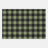 Feuille De Papier Cadeau Olive Green Black Buffalo Check Plaid Motif (Devant 3)
