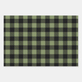 Feuille De Papier Cadeau Olive Green Black Buffalo Check Plaid Motif (Devant)