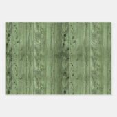 Feuille De Papier Cadeau Olive Green Faux Wood (Devant)