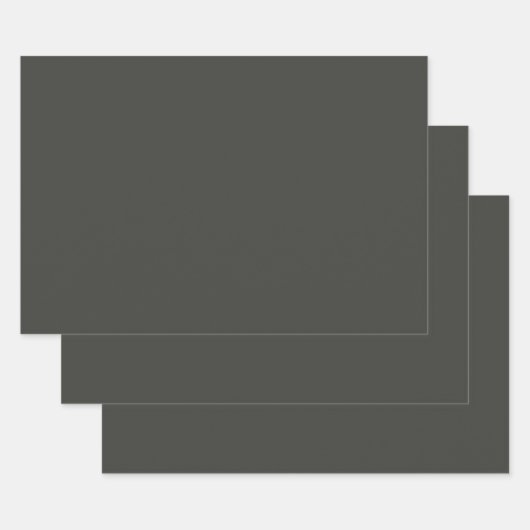 Feuille De Papier Cadeau olive noire (couleur solide) (Lot)