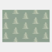 Feuille De Papier Cadeau Olive Pistachio Menthe Green Christmas Tree (Devant 3)