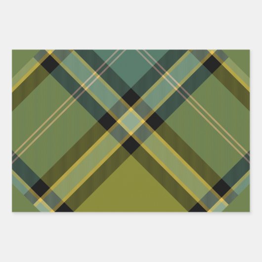 Feuille De Papier Cadeau Olive Wrapping Paper Flat Sheet Set of 3 (Devant)