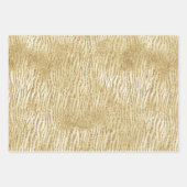 Feuille De Papier Cadeau Ombre blanche jaune or Zebra Leopard (Devant 3)