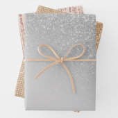 Feuille De Papier Cadeau Ombre de dégradé de Parties scintillant en argent (En situation)