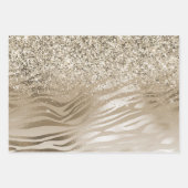 Feuille De Papier Cadeau Ombre d'impression Gold Zebra (Devant 3)