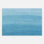 Feuille De Papier Cadeau Ombre Gradient Dip Dye Ocean Blue (Devant 3)