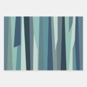 Feuille De Papier Cadeau Ondes océaniques géométriques bleues (Devant 2)