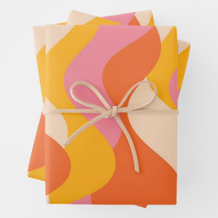 Feuille De Papier Cadeau Ondes orageuses de style rétro