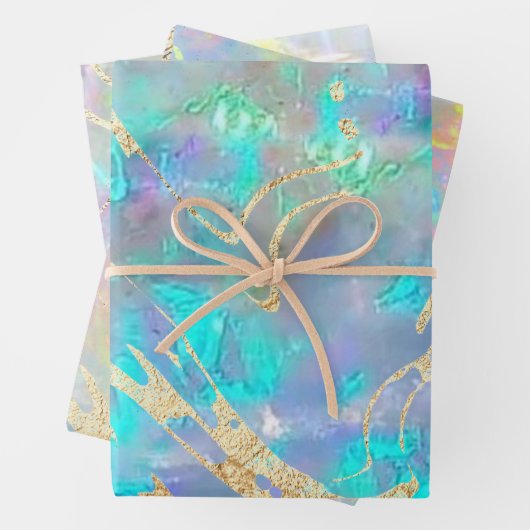 Feuille De Papier Cadeau opal inspiré (En situation)