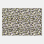 Feuille De Papier Cadeau Or Empreinte de léopard Rouge Blanc Floral (Devant 3)