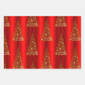 Feuille De Papier Cadeau Or métallique et Noël rouge (Devant)